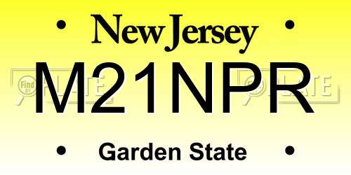 M21NPR New Jersey License Plate