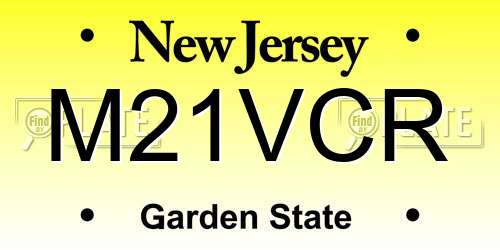 M21VCR New Jersey License Plate