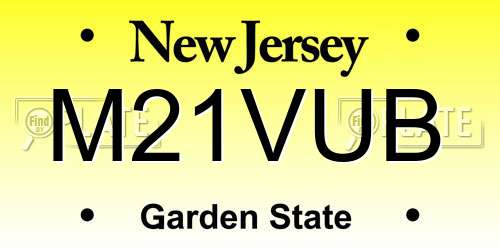 M21VUB New Jersey License Plate