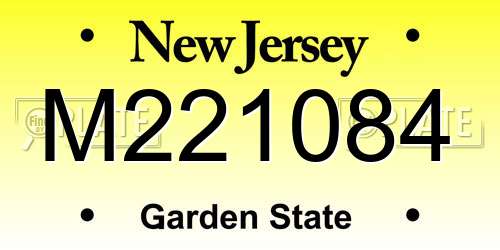M221084 New Jersey License Plate