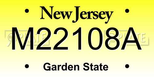 M22108A New Jersey License Plate