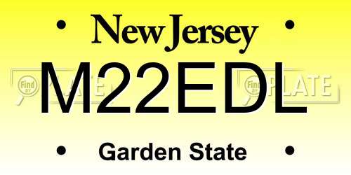 M22EDL New Jersey License Plate