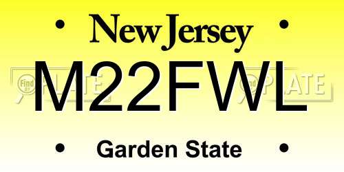 M22FWL New Jersey License Plate