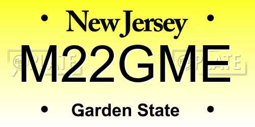 M22GME New Jersey License Plate