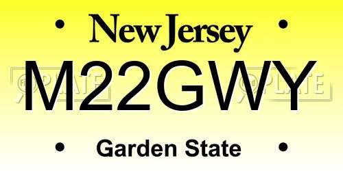 M22GWY New Jersey License Plate
