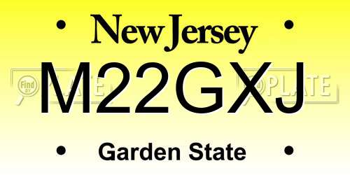 M22GXJ New Jersey License Plate