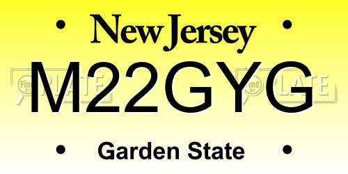 M22GYG New Jersey License Plate