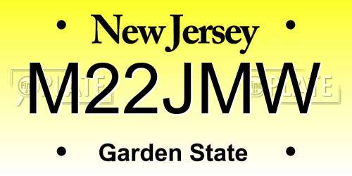 M22JMW New Jersey License Plate