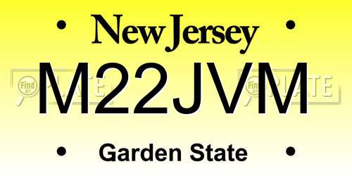 M22JVM New Jersey License Plate