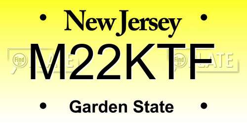 M22KTF New Jersey License Plate