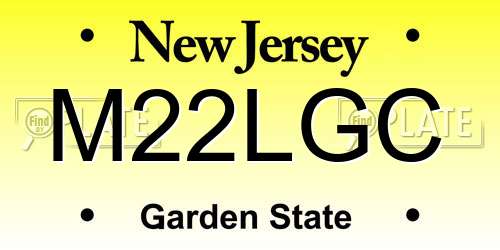 M22LGC New Jersey License Plate