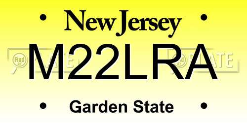 M22LRA New Jersey License Plate