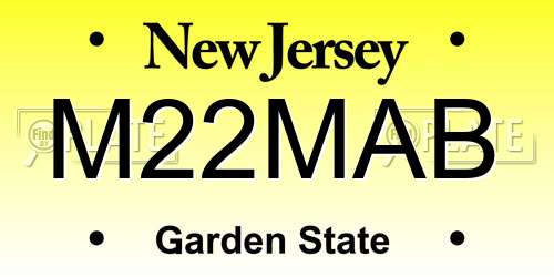 M22MAB New Jersey License Plate