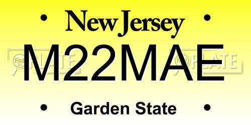 M22MAE New Jersey License Plate