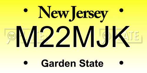 M22MJK New Jersey License Plate