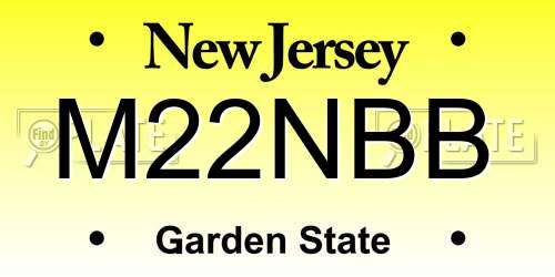 M22NBB New Jersey License Plate