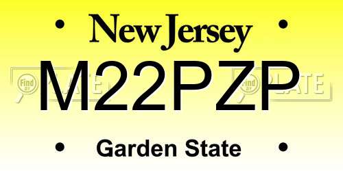 M22PZP New Jersey License Plate