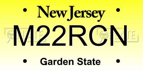 M22RCN New Jersey License Plate