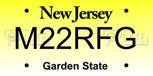 M22RFG New Jersey License Plate