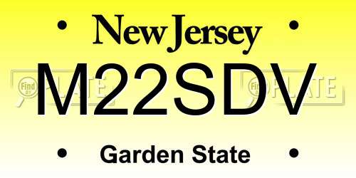M22SDV New Jersey License Plate