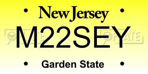 M22SEY New Jersey License Plate