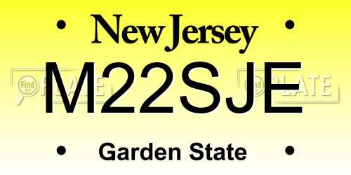 M22SJE New Jersey License Plate