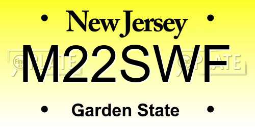 M22SWF New Jersey License Plate