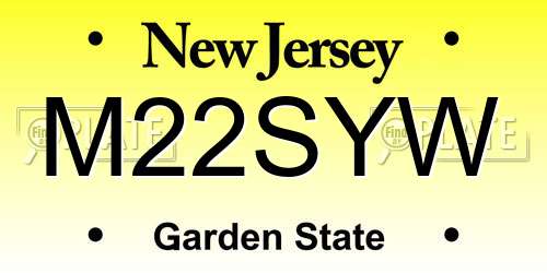 M22SYW New Jersey License Plate
