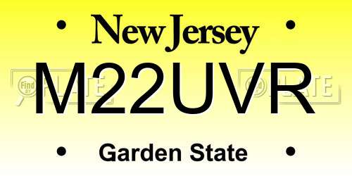 M22UVR New Jersey License Plate