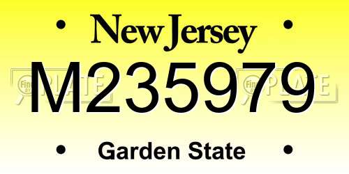 M235979 New Jersey License Plate