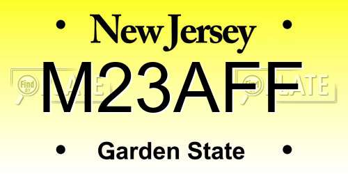 M23AFF New Jersey License Plate