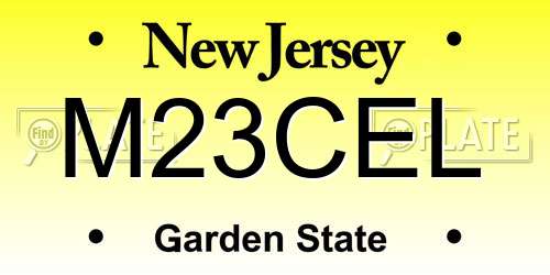 M23CEL New Jersey License Plate