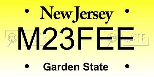 M23FEE New Jersey License Plate