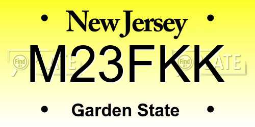M23FKK New Jersey License Plate