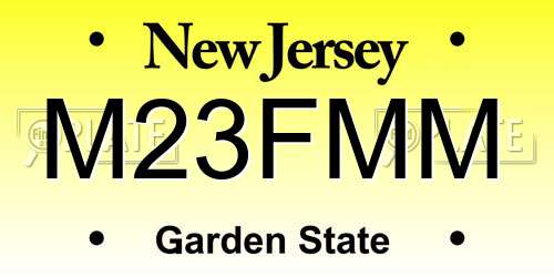 M23FMM New Jersey License Plate