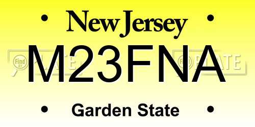 M23FNA New Jersey License Plate