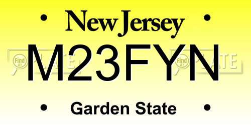 M23FYN New Jersey License Plate