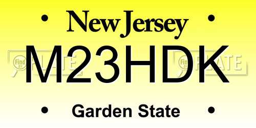 M23HDK New Jersey License Plate