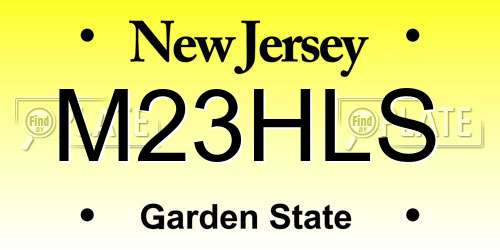 M23HLS New Jersey License Plate