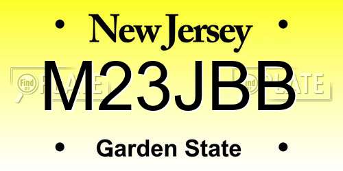 M23JBB New Jersey License Plate