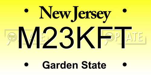M23KFT New Jersey License Plate