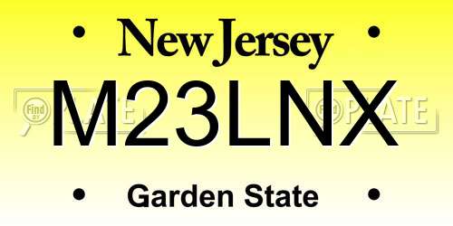 M23LNX New Jersey License Plate