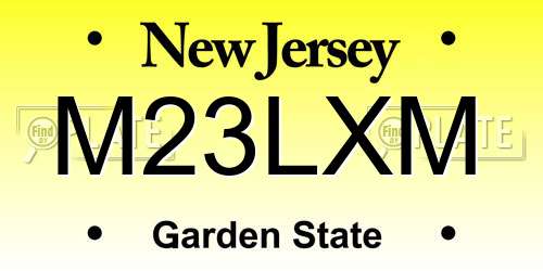 M23LXM New Jersey License Plate