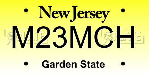 M23MCH New Jersey License Plate