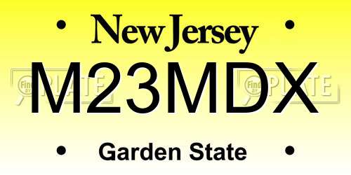 M23MDX New Jersey License Plate