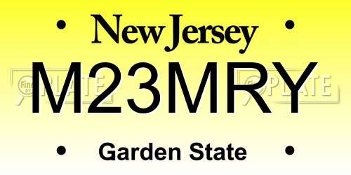 M23MRY New Jersey License Plate