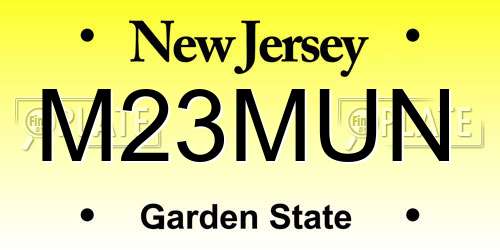M23MUN New Jersey License Plate