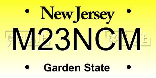 M23NCM New Jersey License Plate