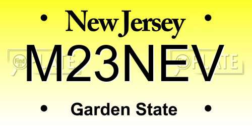 M23NEV New Jersey License Plate