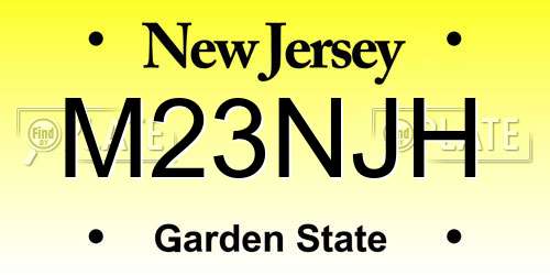 M23NJH New Jersey License Plate